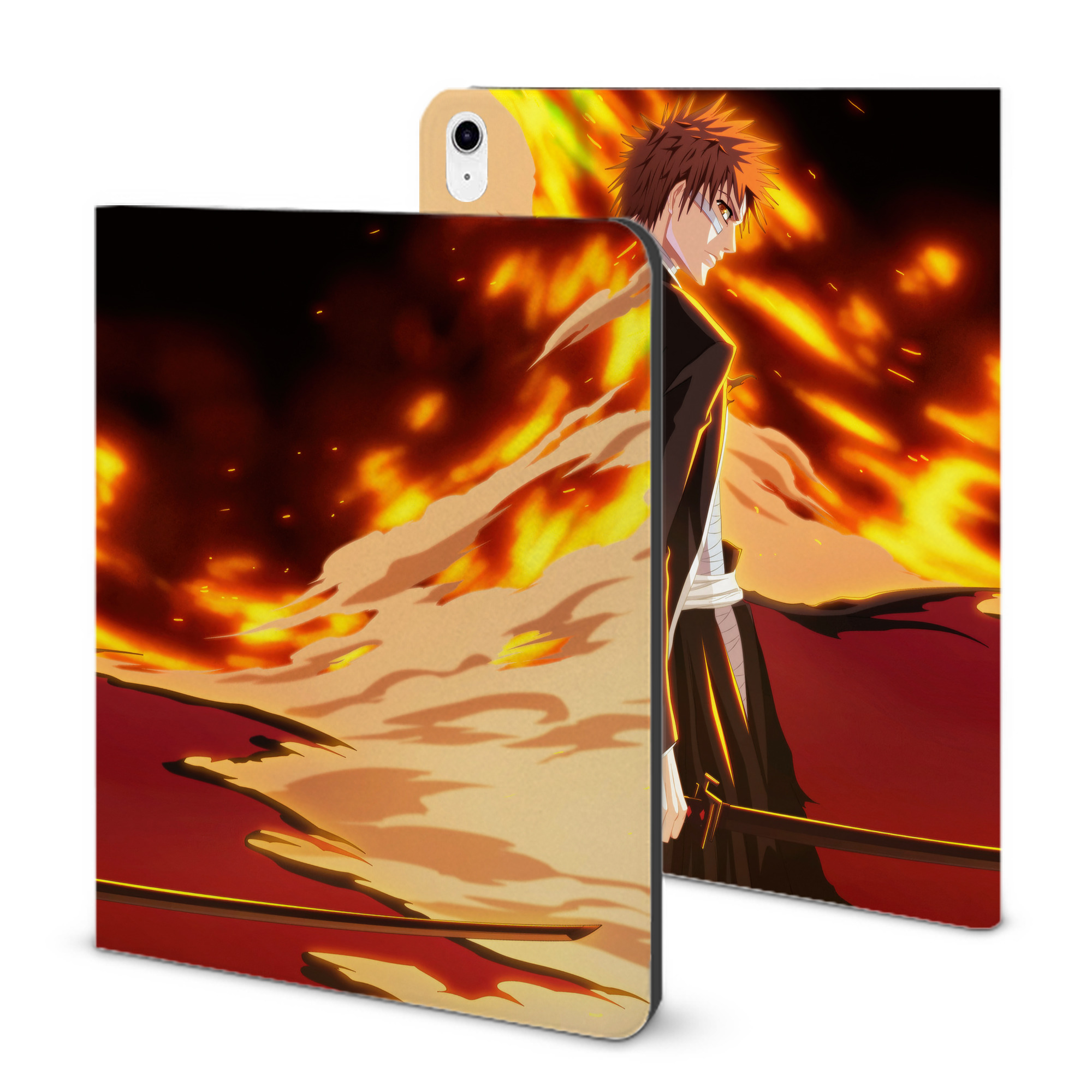 （画像用） ブリーチ BLEACH IPad ケース ブック型 PUレザー TPU 耐衝撃 軽量 薄型 ペン収納なし 全面保護 IPad 各モデル対応